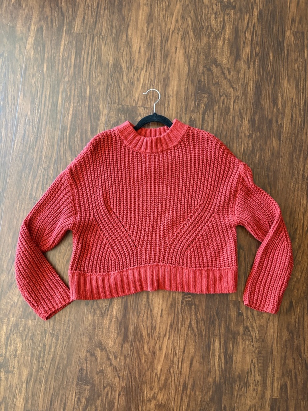 moon & madison Cropped Knit Crewneck Sweater